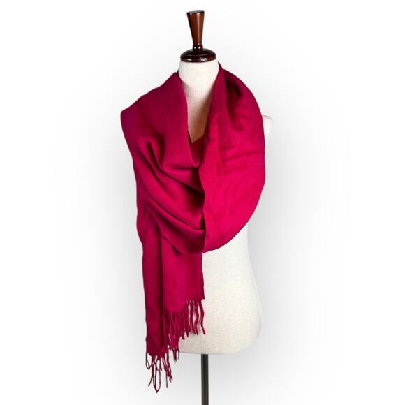 Vintage Talbots 100% Cashmere Red Oversized Scarf - Picture 7 of 10